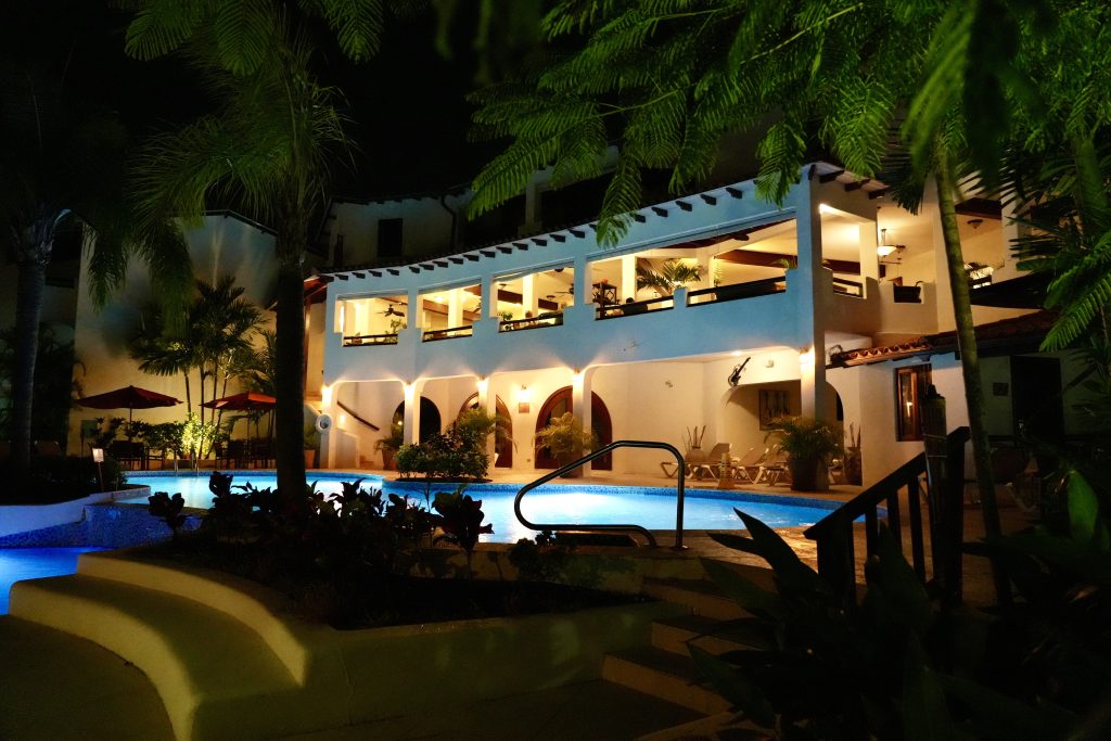 Nighttime pool view 2