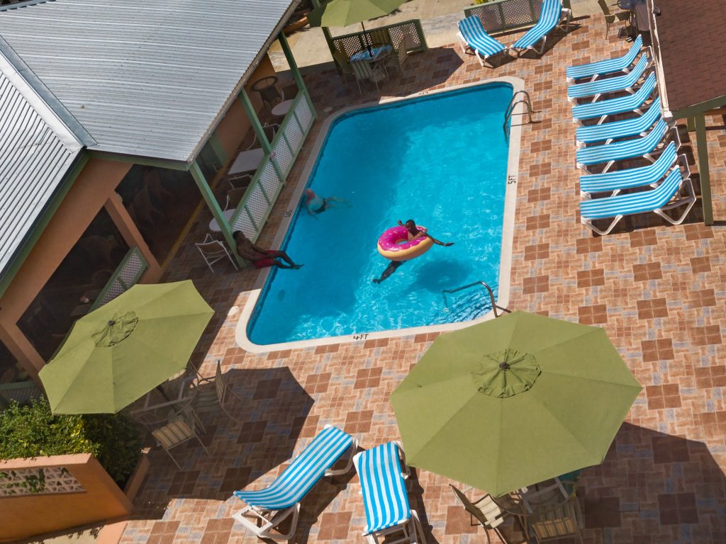Pool overhead shot