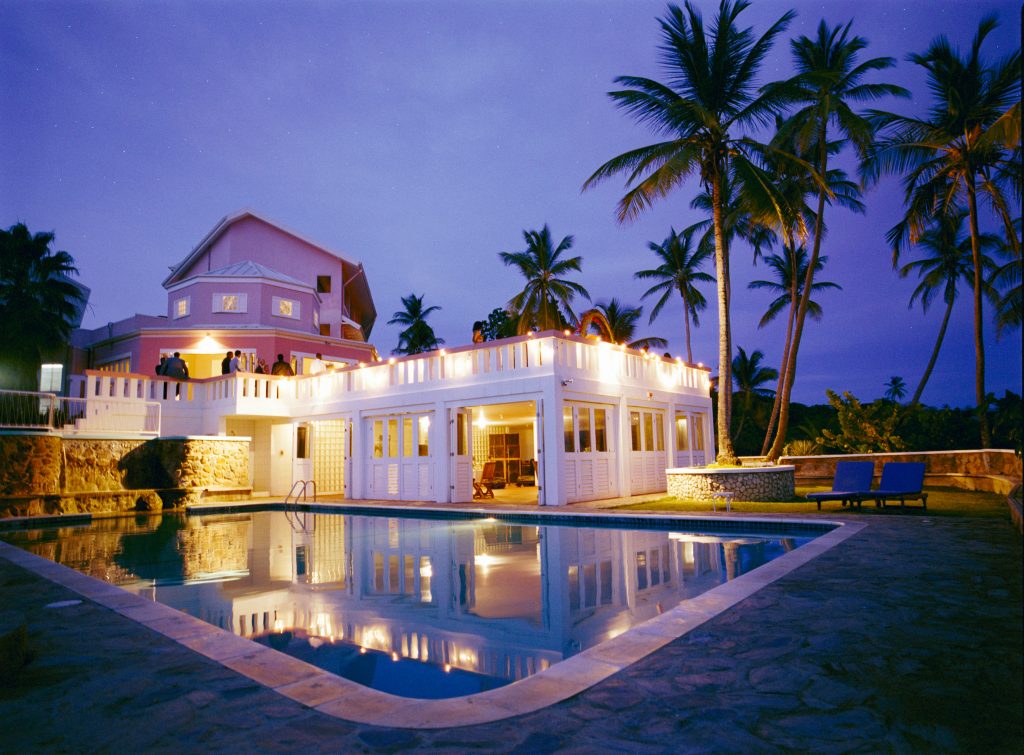 blue haven hotel tobago pool night view